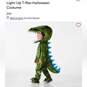 Pottery Barn Light Up T Tex Halloween Costume